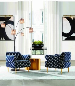Lampadar din otel/cupru/marmura THIS &amp; THAT 215 cm negru, 5 becuri