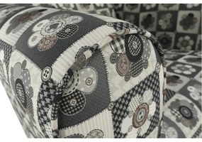 Fotoliu cu taburet, material textil în stilul patchwork N1, ASTRID