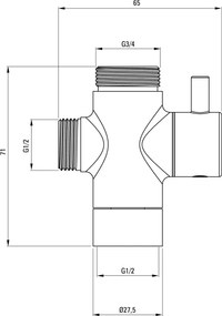 Comutator duș, 2-funcții, pentru coloanele de duș Finisaj: XNCO0FCD1