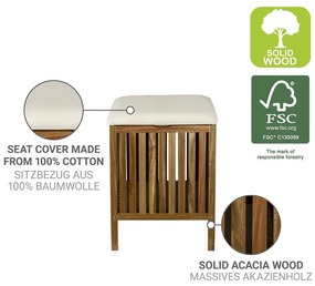 Coș de rufe în culoare naturală închisă din lemn 38 l Fondi – Wenko