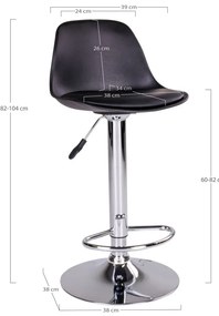 Scaune de bar negre rotative 2 buc. 82 cm Trondheim – House Nordic