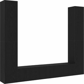 vidaXL Set comodă TV Pe perete Negru Lemn compozit