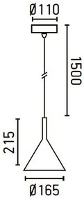 Pendul modern inaltime 171cm, diam.16,5cm LED Pam-G 64159