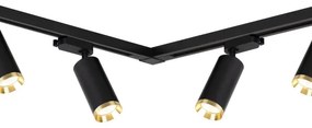 Spot pe șină MICA, 6x GU10, 10W, 230V, negru/auriu