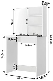Măsuță decorativă BELEZA, albă
