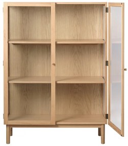 Vitrină din lemn de stejar 140x100 cm Elba – Unique Furniture