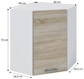 Dulap superior de bucătărie, de colț W60N Flor. 1014746