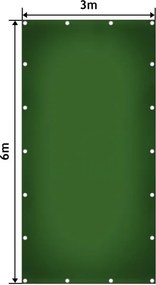 JAGO Prelata 650 g/m², ochiuri de aluminiu, verde, 3 x 6 m