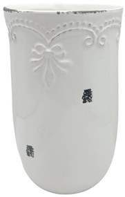 Vaza ceramica Fleur De Lys, Alb, 16.5cm