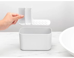 Organizator pentru periute de dinti Brabantia ReNew 1003494, Rezistent la coroziune, Separator intern, Baza antiderapanta, Alb
