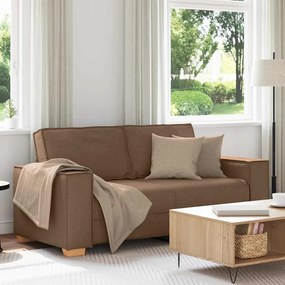 vidaXL Canapea cu 2 locuri, maro, 140 cm, material textil
