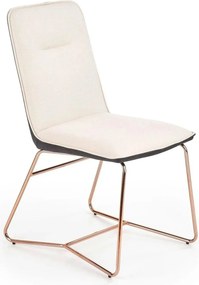 Scaun tapitat K390, crem/gri inchis/roz auriu, stofa/piele ecologica/m