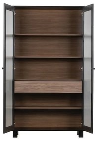 Vitrină neagră din lemn de pin 110x200 cm Goos – WOOOD