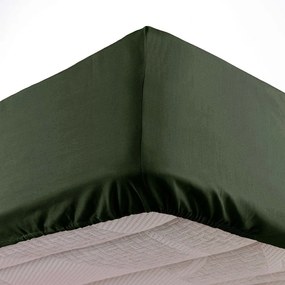 Cearceaf kaki din microfibră cu elastic 90x190 cm Oscar – douceur d'intérieur