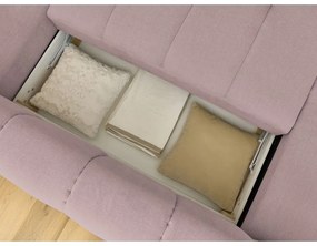 Colțar roz extensibil/cu spațiu de depozitare (cu colț pe partea dreaptă/în formă de "U") Fuji – Bobochic Paris