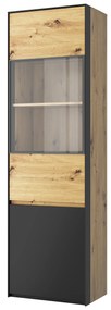 Vitrină Bobbie 1D1W (Stejar artisan + negru). 1052776