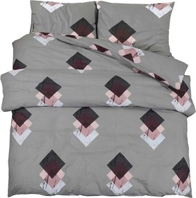 vidaXL Set cu husă de pilotă, gri, 155x220 cm, bumbac