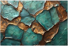 Tablou - Pictură verde-auriu (90x60 cm)