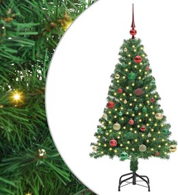 vidaXL Brad de Crăciun artificial Verde 150 cm PVC și Oțel și Plastic