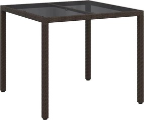 vidaXL Masă de Grădină Maro 90 x 90 x 75 cm poliratan