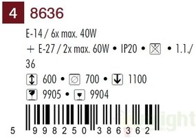 Candelabru 6 brate, diametru 70cm Annabella 8636 RX