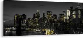 Tablou cu metropolă nocturnă (120x50 cm)