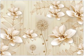 Tablou - Compoziție flori aurii (90x60 cm)