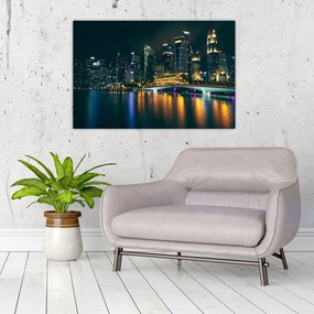 Tablou - Singapore noaptea (90x60 cm)