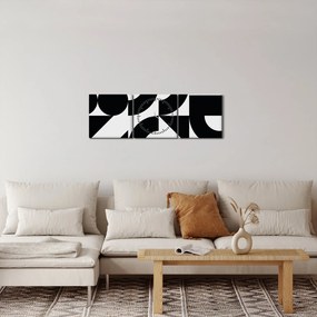Tablou - Abstracție geometrică N⁰2 (cu ceas) (90x30 cm)