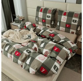Lenjerie de pat din microfibra de flanel CHRISTMAS SOCKS verde Dimensiune lenjerie de pat: 2 buc 70 x 90 cm | 200 x 220 cm