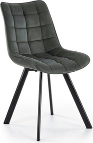 Scaun tapitat modern K332, gri/negru, stofa catifelata/metal, 46X61X84