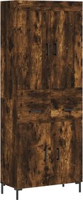 vidaXL Dulap înalt, stejar fumuriu, 69,5x34x180, lemn compozit