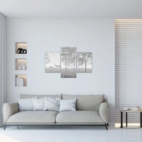 Tablou - Pajiște cu cerbi (90x60 cm)