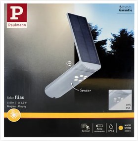 Paulmann 94261 - LED 1,2W IP44 Lampa solară de perete cu senzor ILIAS 3,7V