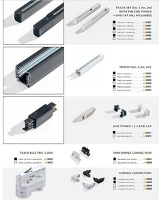 Spot LED directionabil pe sina Costa TRACK 3Line 12W 4000K alb