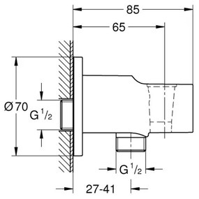 GROHE 26962001 - Racord de perete VITALIO, 85 mm, crom lucios