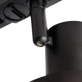 Sistem modern de iluminat pe șine cu 4 spoturi negre monofazate 200 cm - Iconic Jeany
