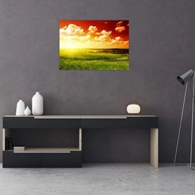 Tablou pe sticlă cu furtuna de vară (70x50 cm)