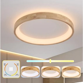 Brilagi-LED Plafonieră LED FALCON WOOD, 60W, 230V, 3000/4000/6000K, 80 cm, lemn