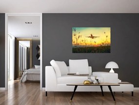 Tablou cu avionul ridicându-se spre zbor (90x60 cm)