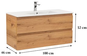 Dulap inferior Vario Forte 100 cu lavoar stejar-stejar