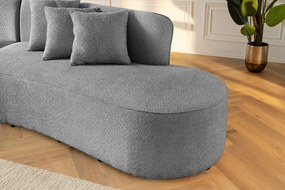 Canapea semicirculara XXL, Tesatura Boucle Gri, ATELIER L 330cm