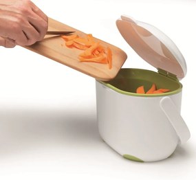 Recipient pentru deșeuri compostabile Addis Caddy, 2,5 l, alb-verde