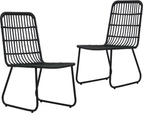 vidaXL Scaune de grădină, 2 buc., negru, poliratan