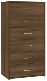 Servanta cu 6 sertare, stejar maro, 50x34x96 cm, lemn