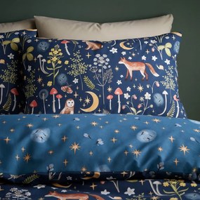 Lenjerie de pat albastru-închis pentru pat dublu 200x200 cm Enchanted Twilight – Catherine Lansfield
