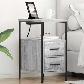 vidaXL Dulap de noapte sonoma gri 30 x 48 x 61 cm Lemn compozit