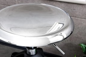 Scaun de bar pivotant Industrial 80cm, crom