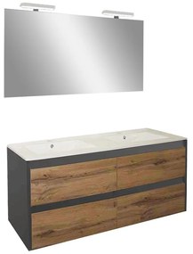 Mobilier complet de baie Porto Prime 120 în culoarea stejarului rustic antracit