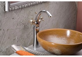 Baterie argintiu-lucioasă/aurie pentru chiuvetă înaltă Antea – Sapho